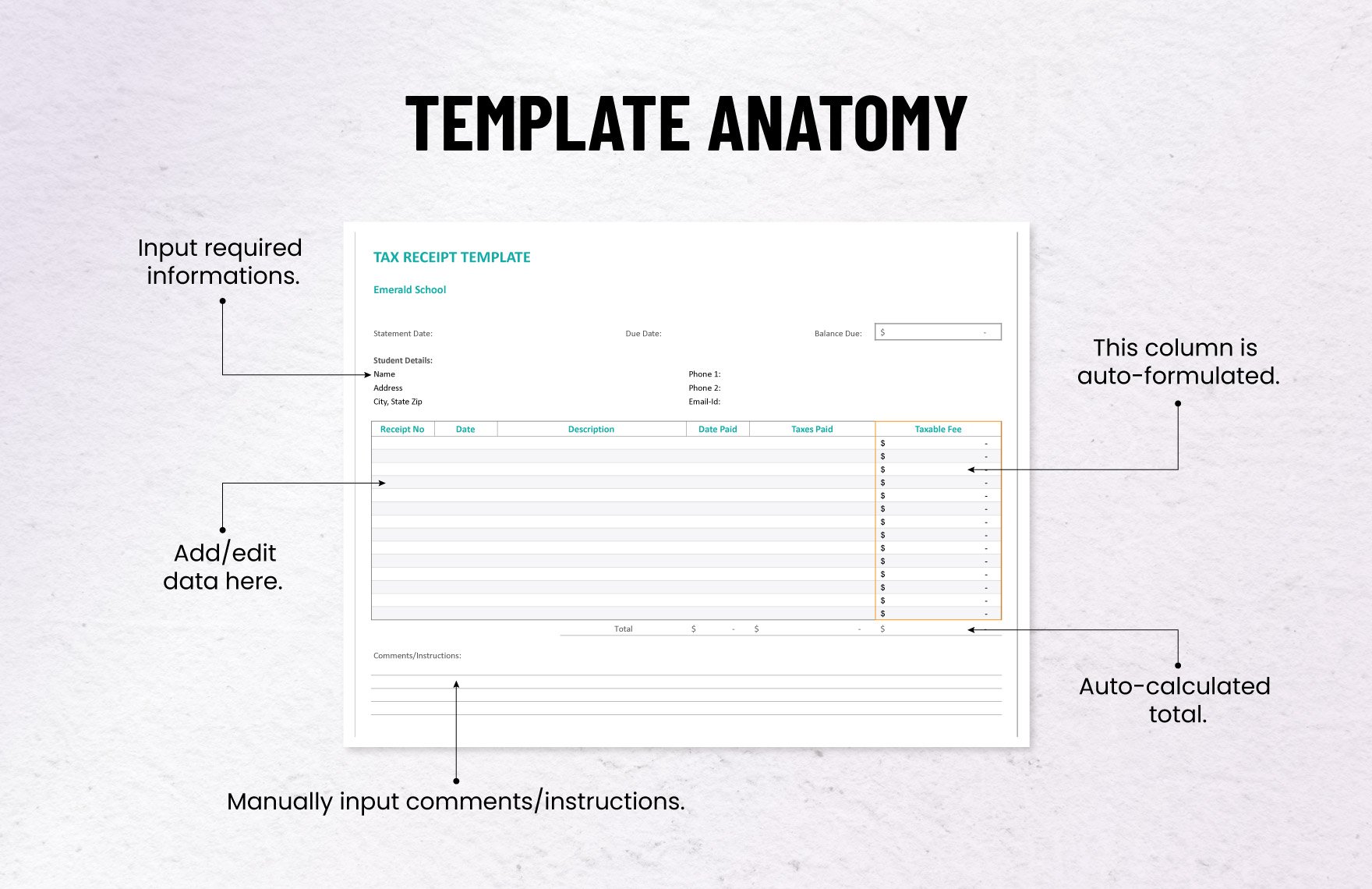 Tax Receipt Template