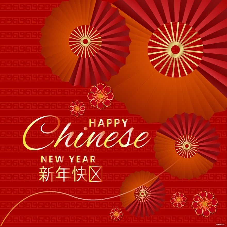 Red Chinese New Year Vector in Illustrator, EPS, SVG, JPG, PNG