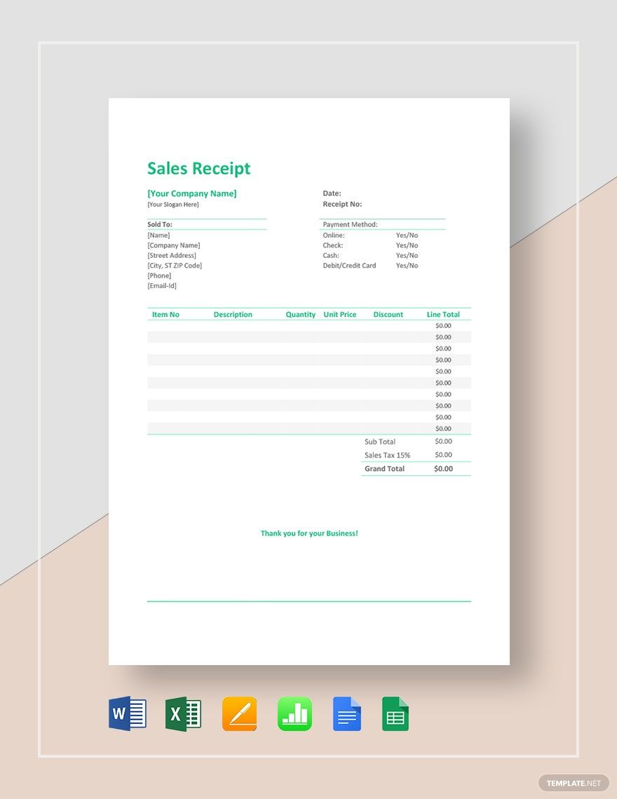 Commercial Receipt Template