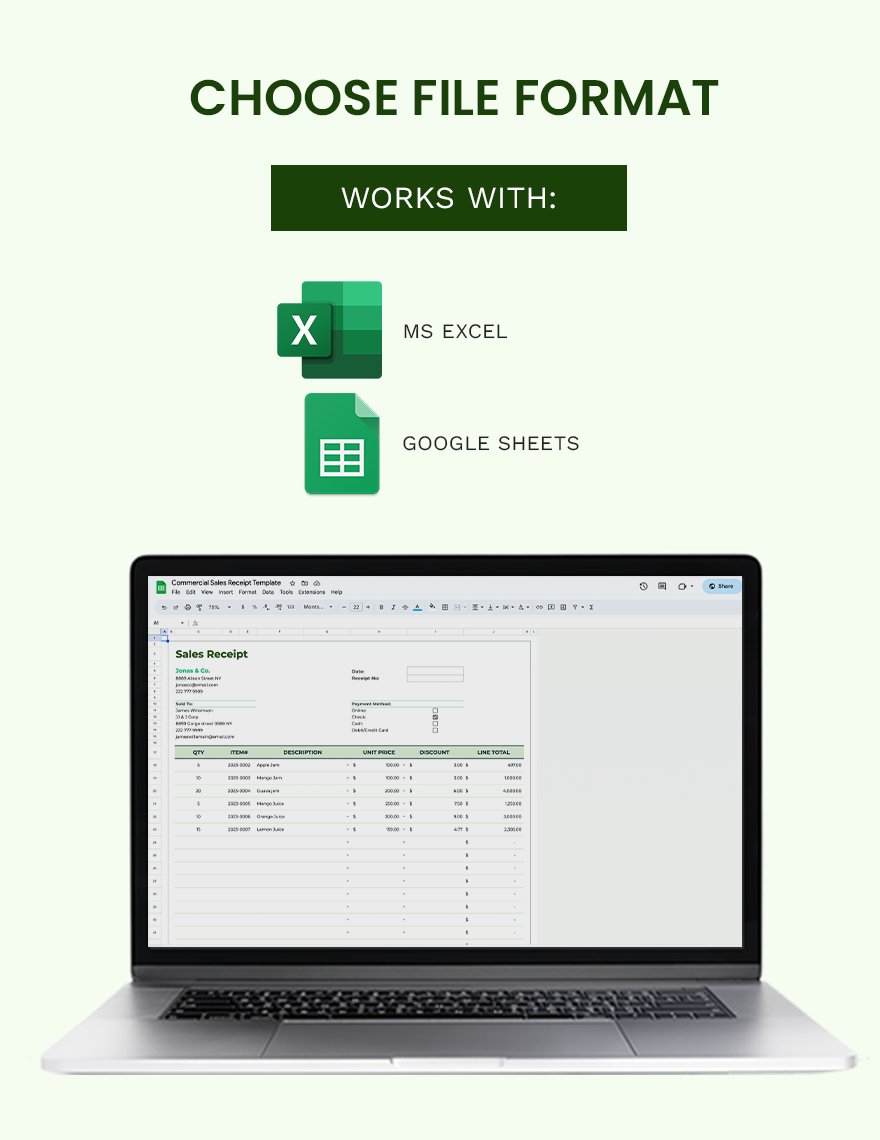 Sales Receipt Template Google Docs