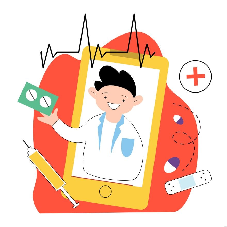 Mobile Medicine Illustration in Illustrator, EPS, SVG, JPG, PNG