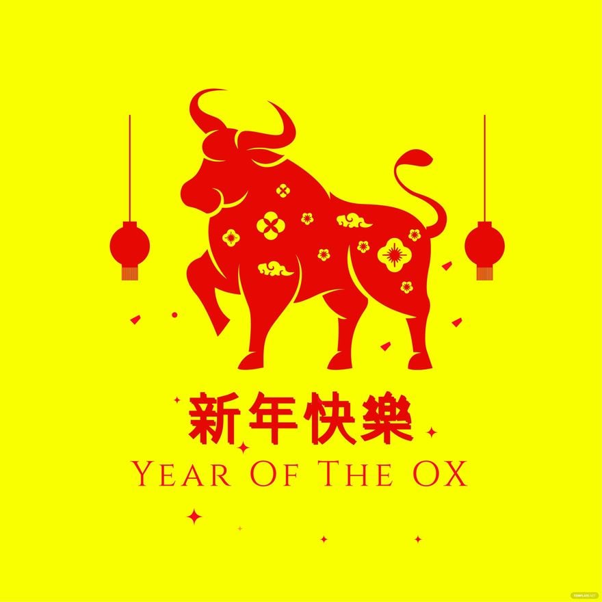Chinese New Year Ox Vector in Illustrator, EPS, SVG, JPG, PNG