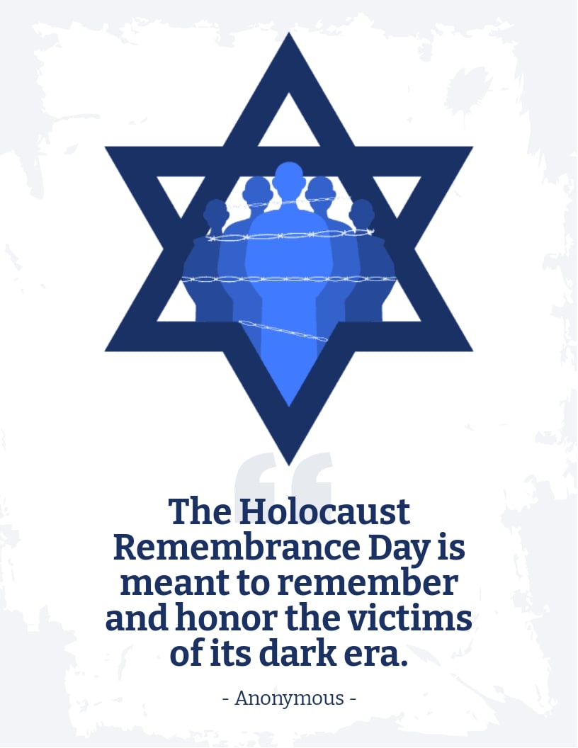 Holocaust Remembrance Day Quote Flyer Template