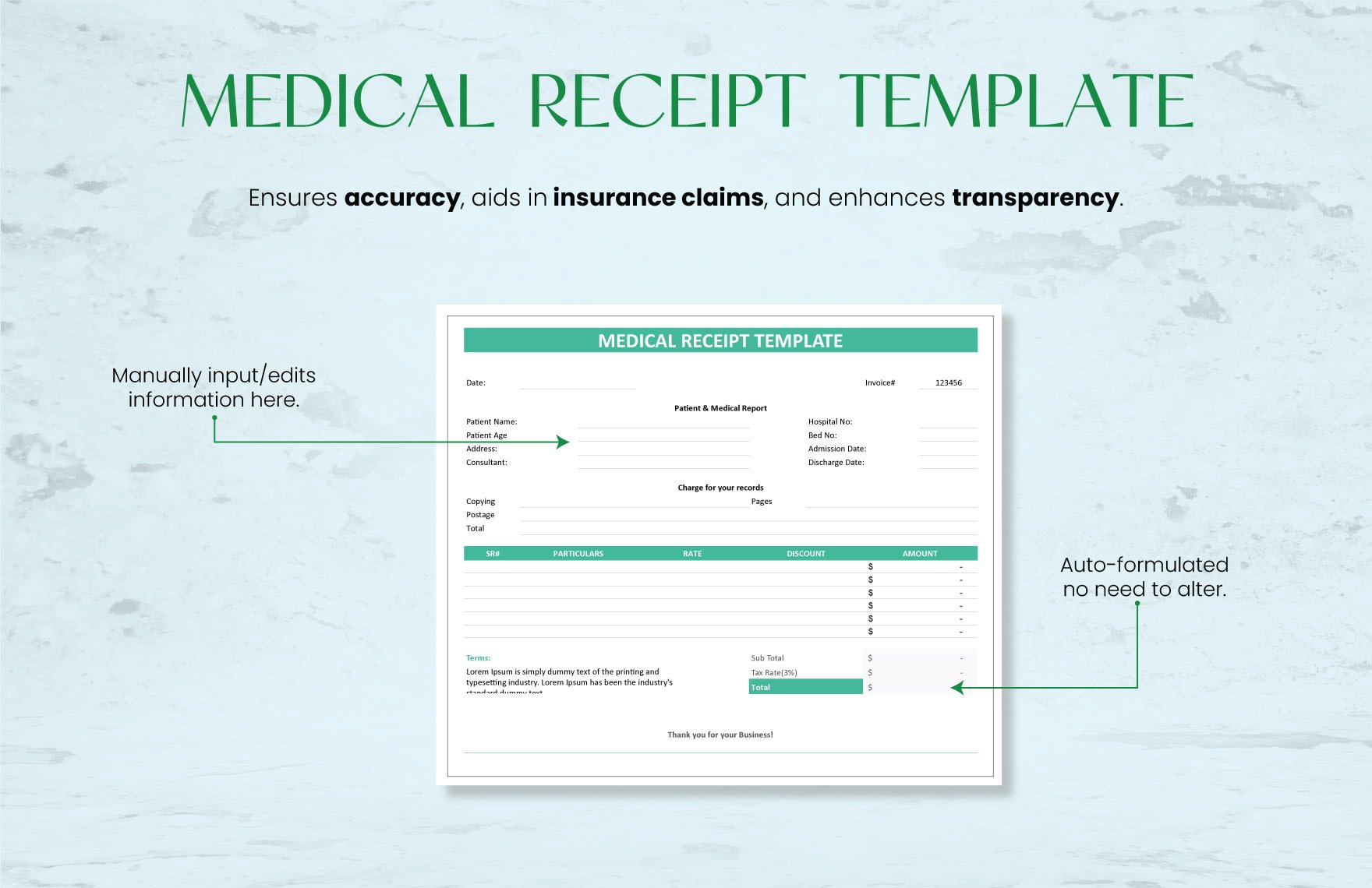 Medical  Receipt Template