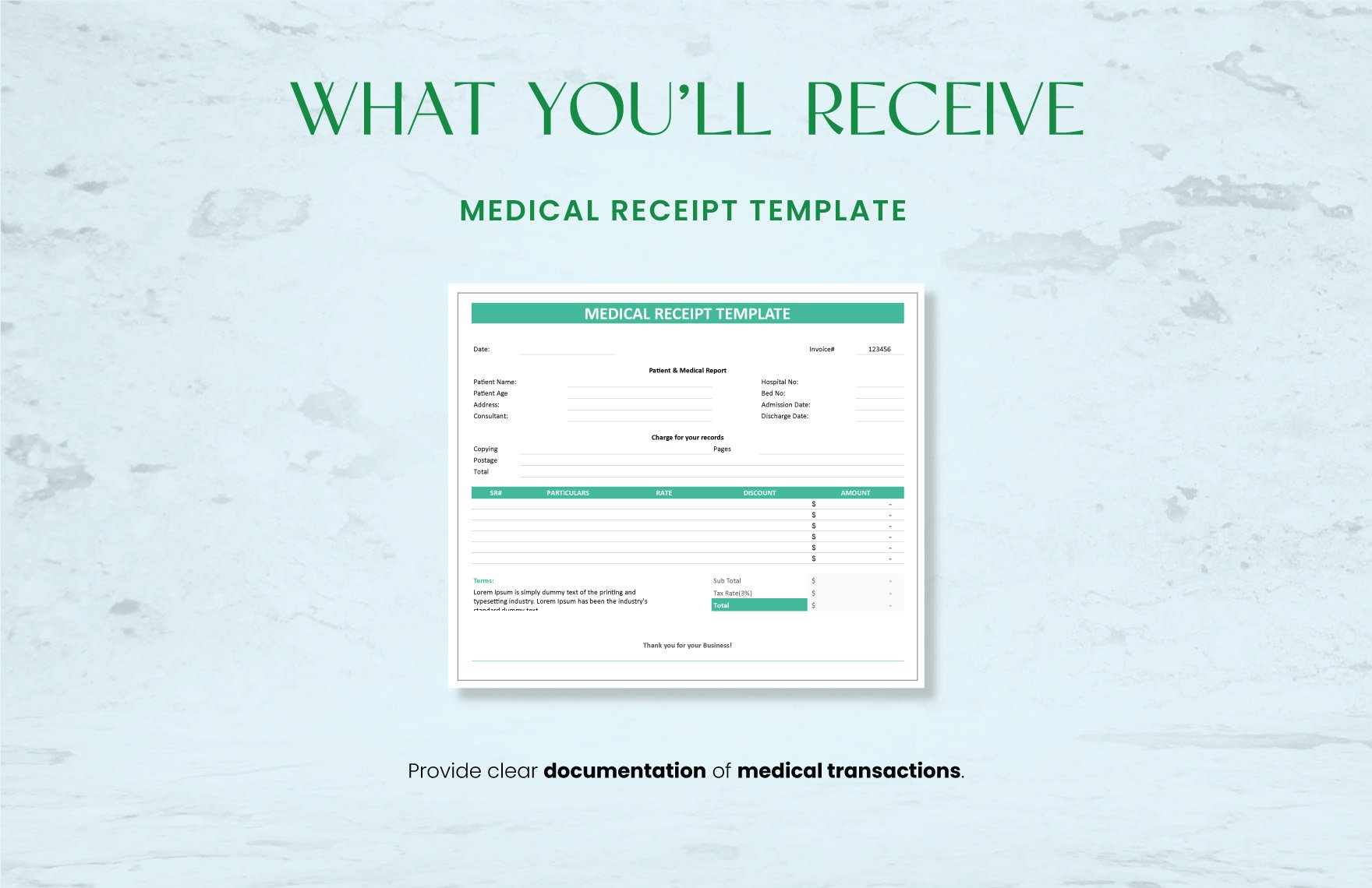 Medical  Receipt Template