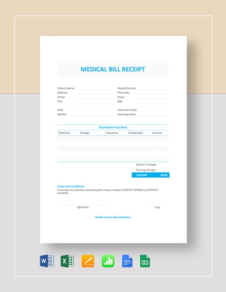 Medical Bill Receipt