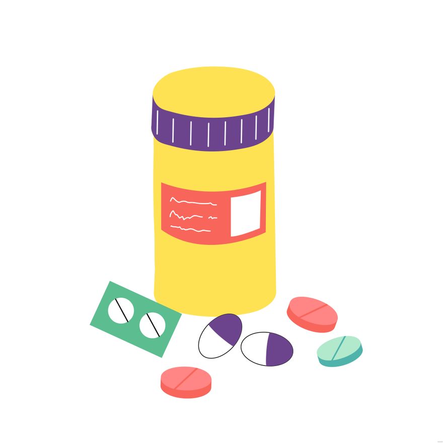 Pill Illustration in Illustrator, EPS, SVG, JPG, PNG