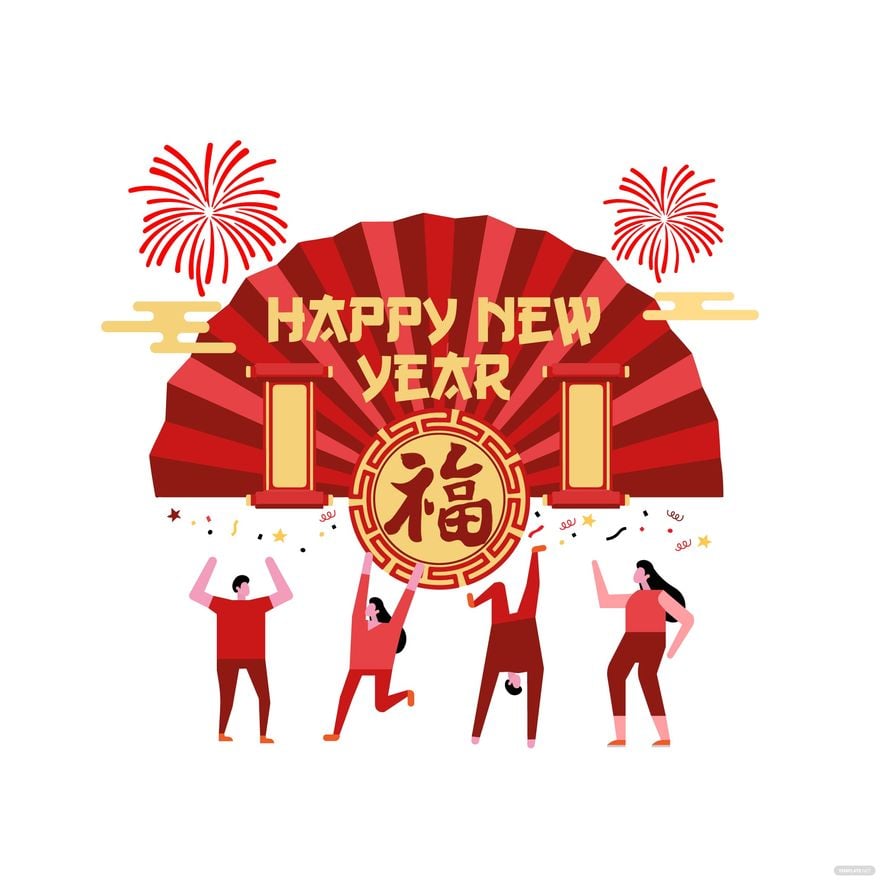 Chinese New Year Party Vector in Illustrator, EPS, SVG, JPG, PNG