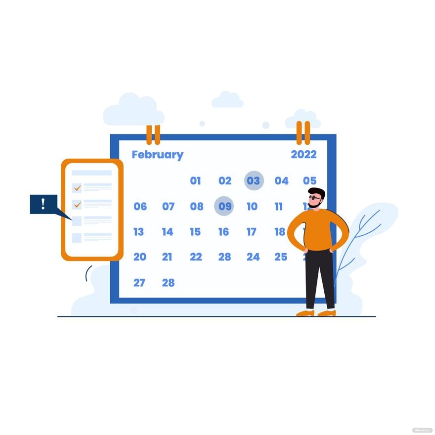 February 2022 Calendar to Do List Vector in Illustrator, EPS, SVG, JPG, PNG