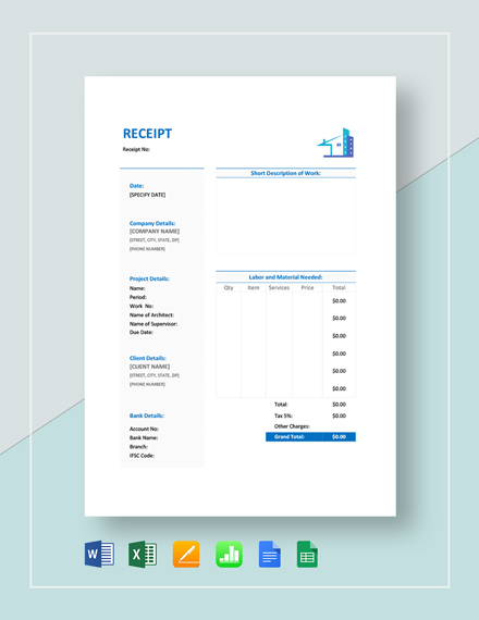 255 receipt templates free downloads template net