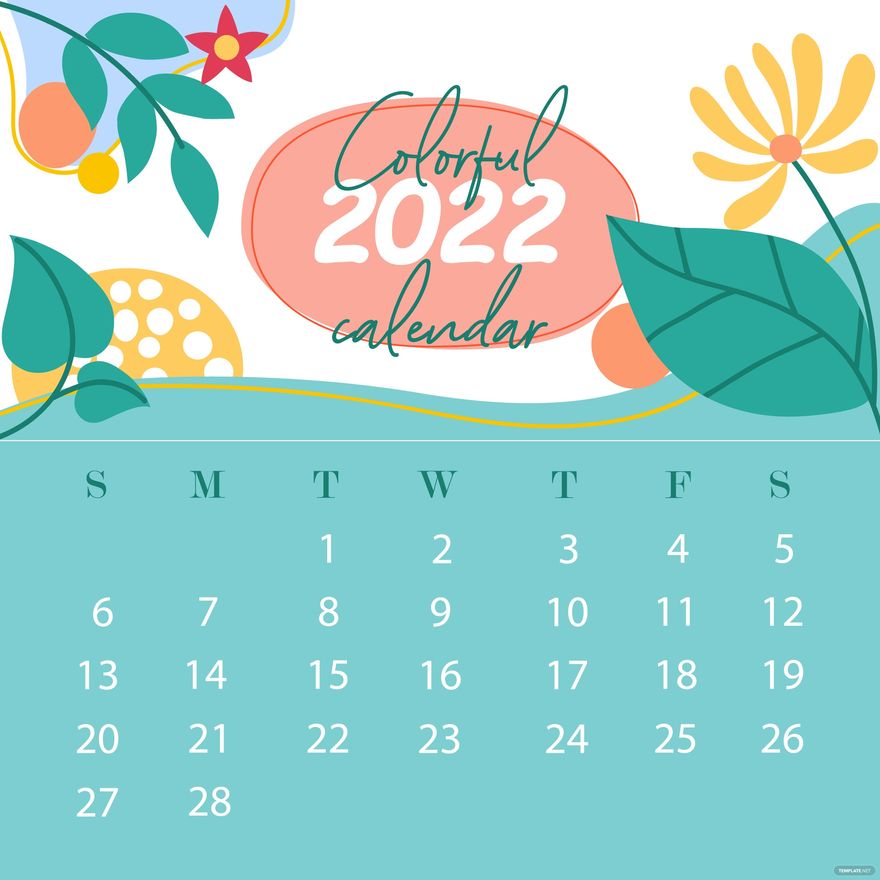 FREE Colorful 2022 Template Download In Word Illustrator Photoshop 