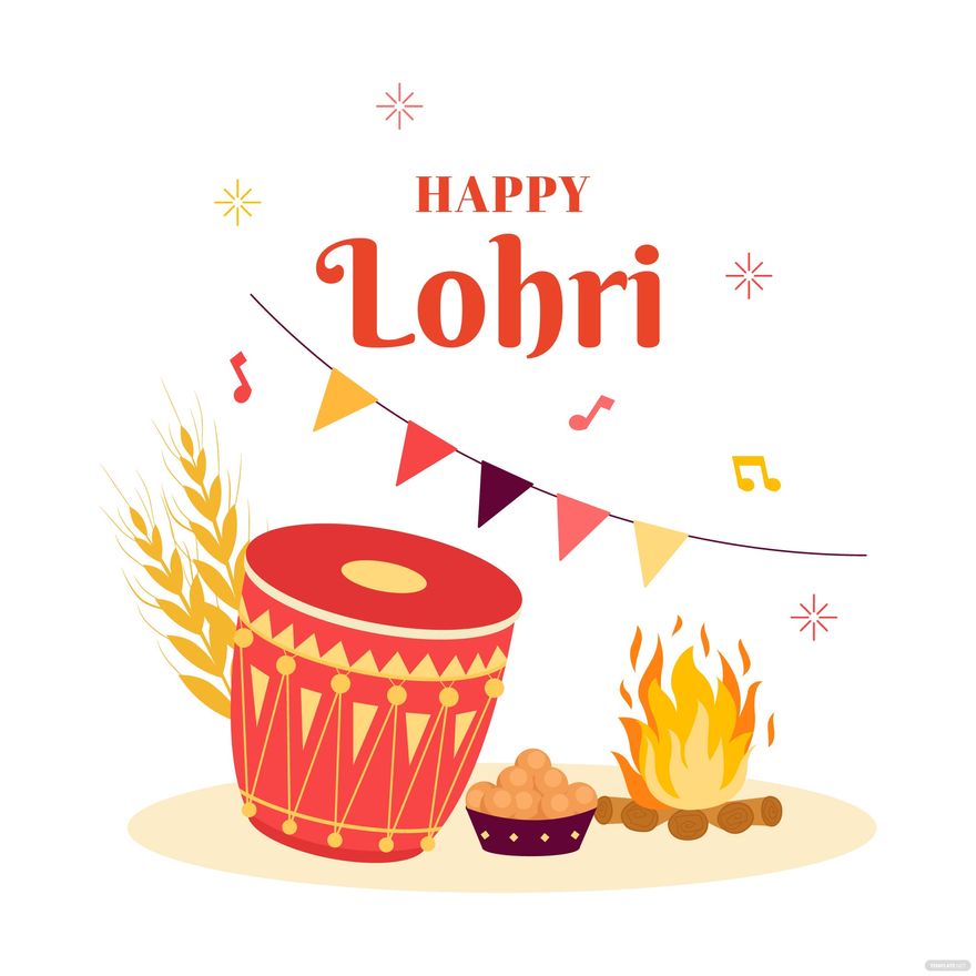 Happy Lohri Vector in Illustrator, EPS, SVG, JPG, PNG