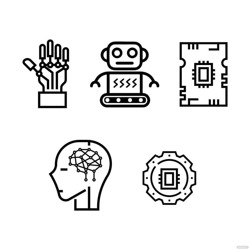 Robot Icon Vector in Illustrator, EPS, SVG, JPG, PNG