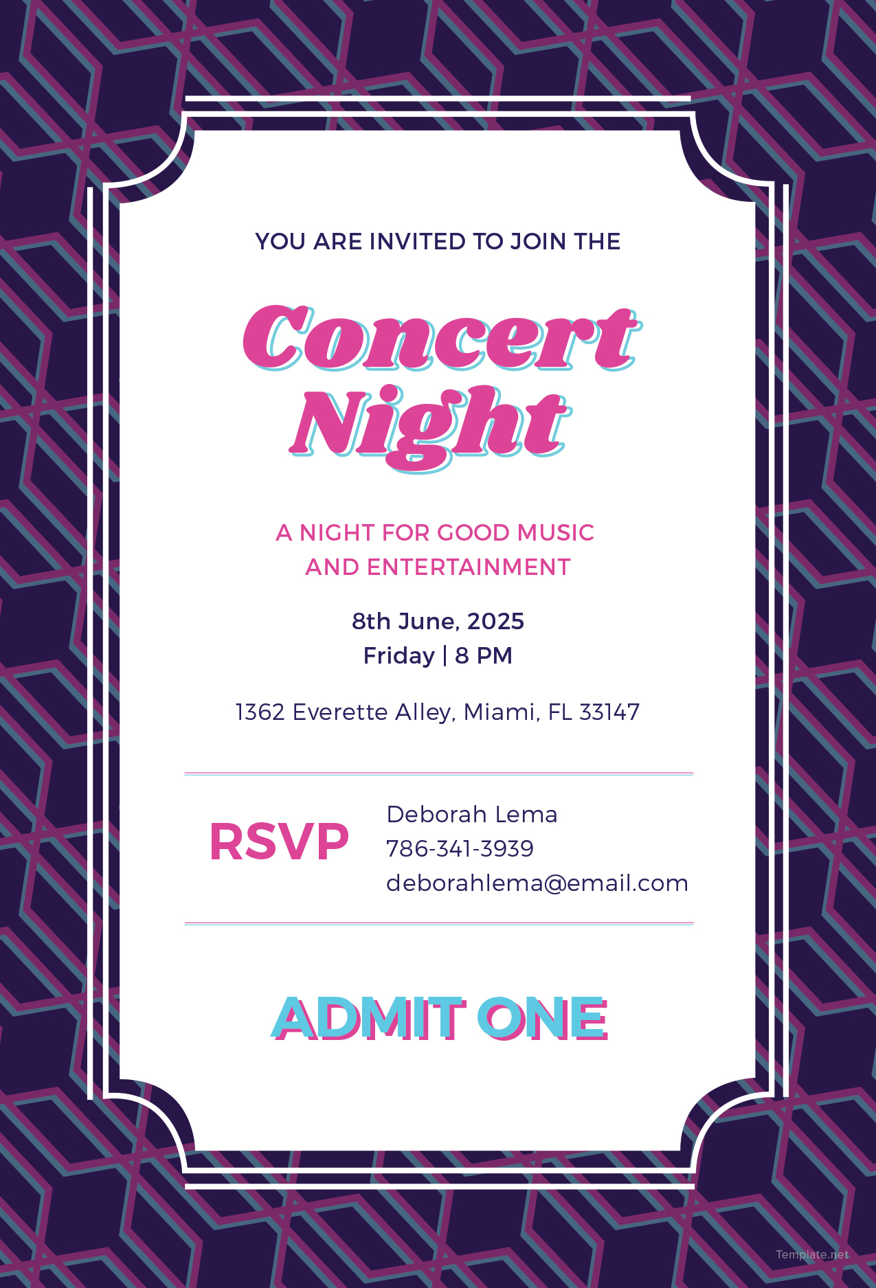Free Concert Ticket Invitation Template In Adobe Photoshop Illustrator 