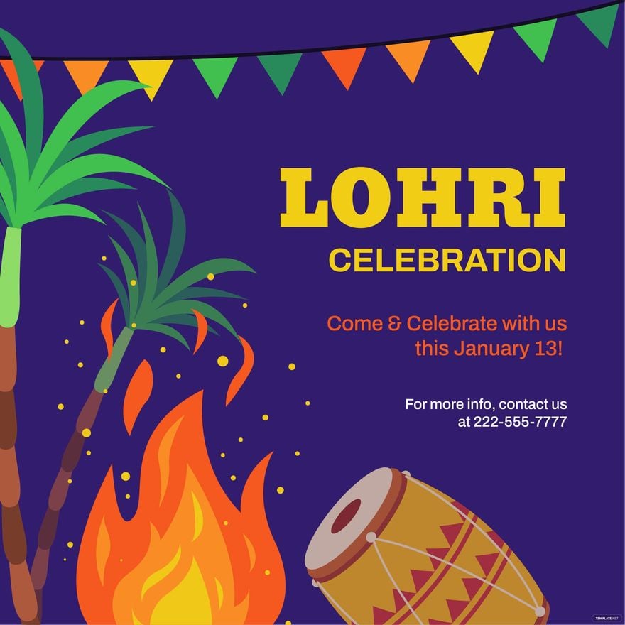 Lohri Invitation Vector