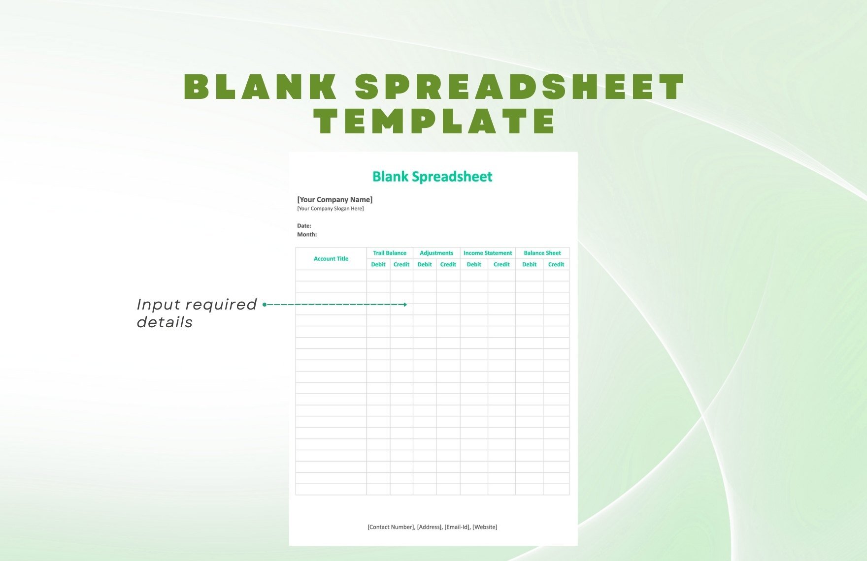 Blank Spreadsheet Template