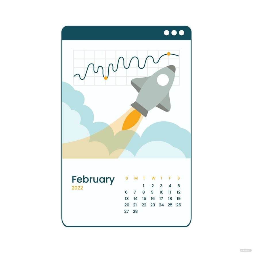 Free February 2022 Calendar Stock Vector in Illustrator, EPS, SVG, JPG, PNG