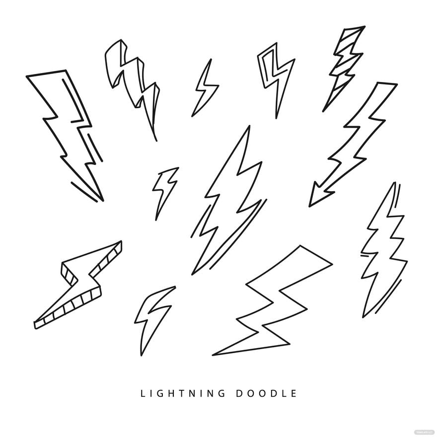 Doodle Lightning Vector in Illustrator, EPS, SVG, JPG, PNG