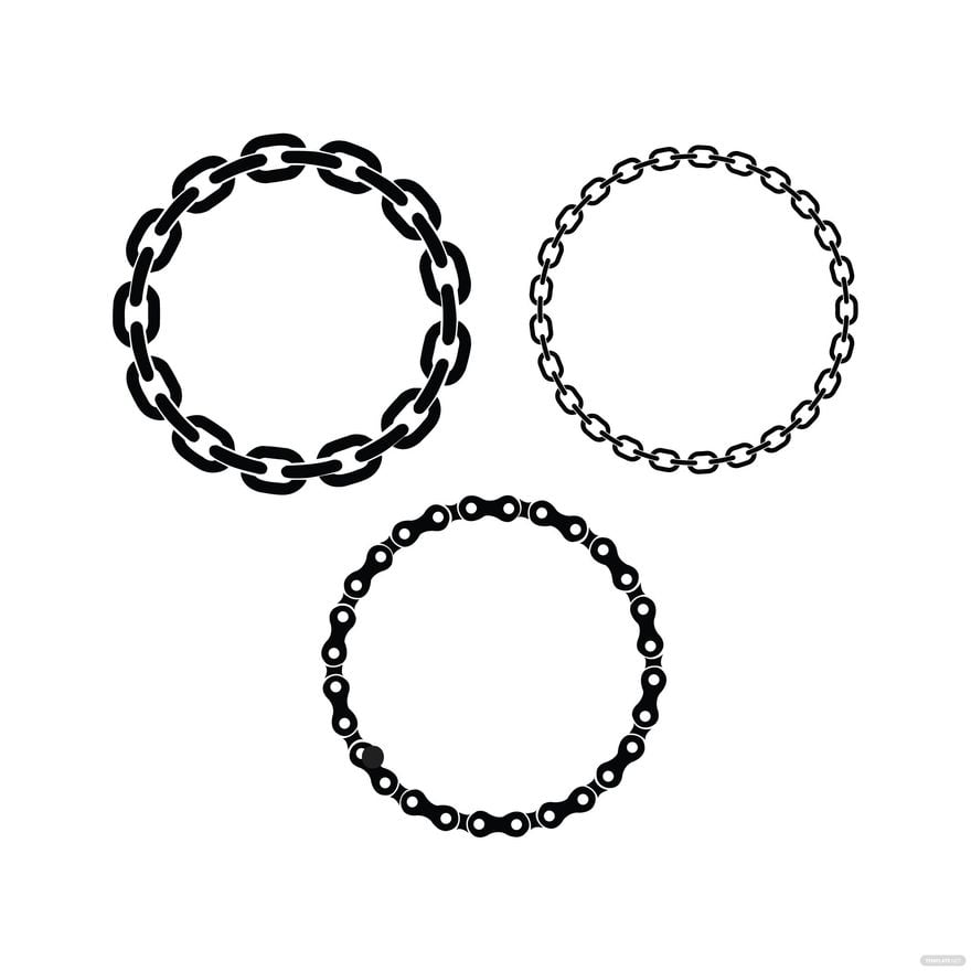 Chain Circle Vector in Illustrator, EPS, SVG, JPG, PNG
