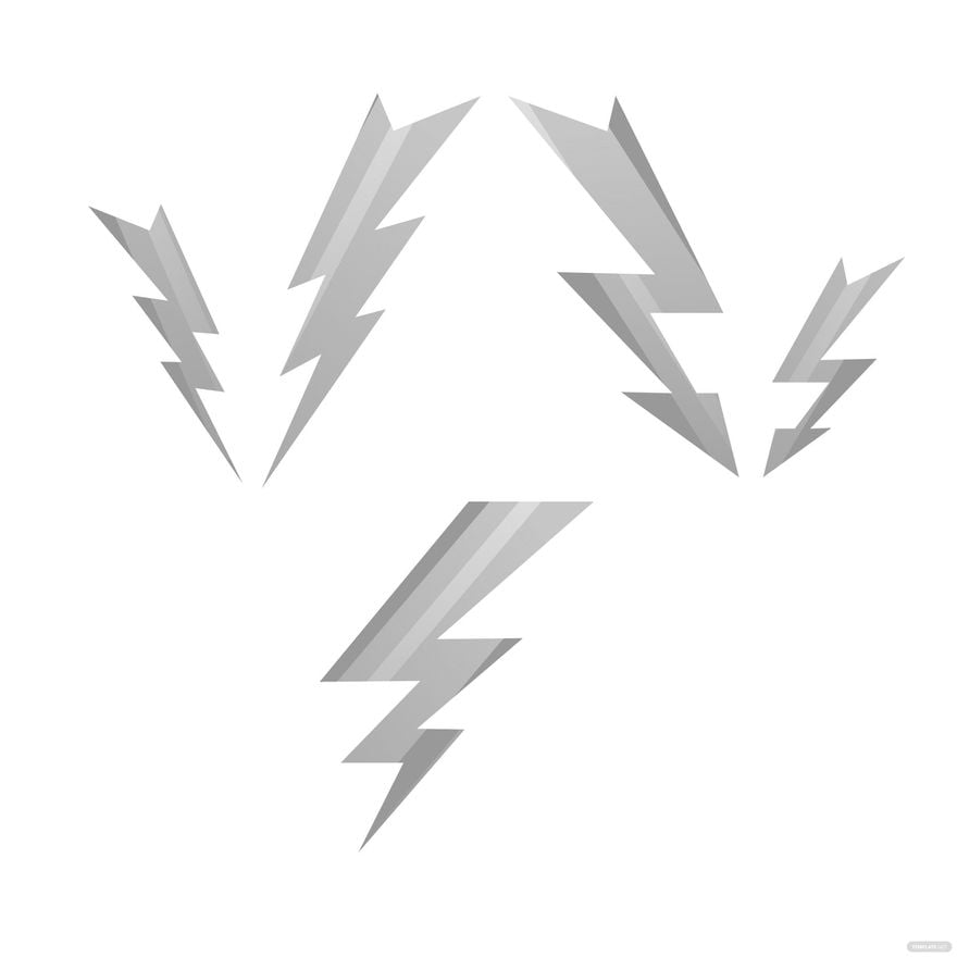 Silver Lightning Bolt Vector