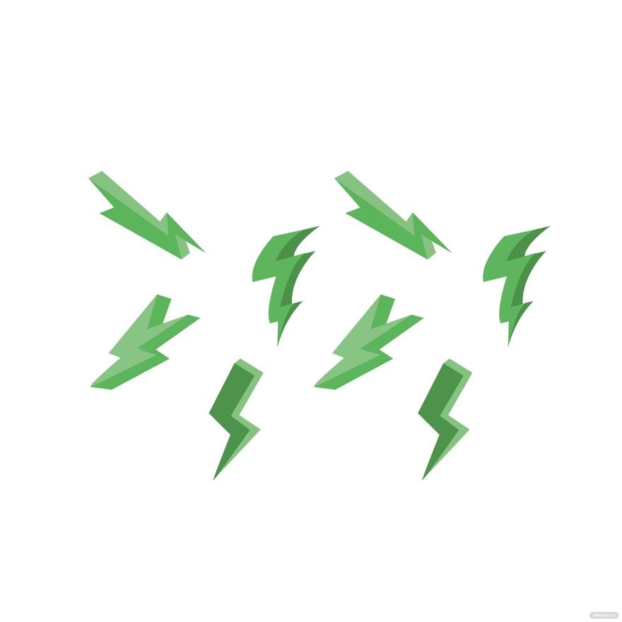 Green Lightning Vector in Illustrator, EPS, SVG, JPG, PNG