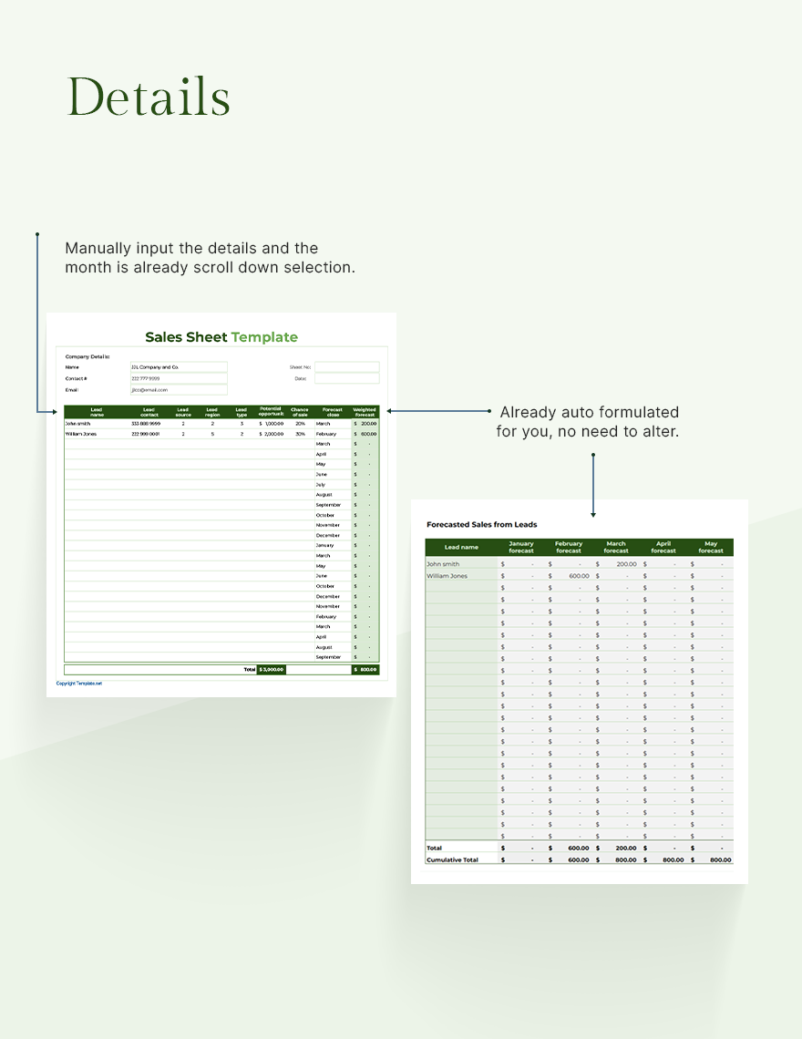 Sales Sheet Template - Google Docs, Google Sheets, Excel, Word, Apple ...