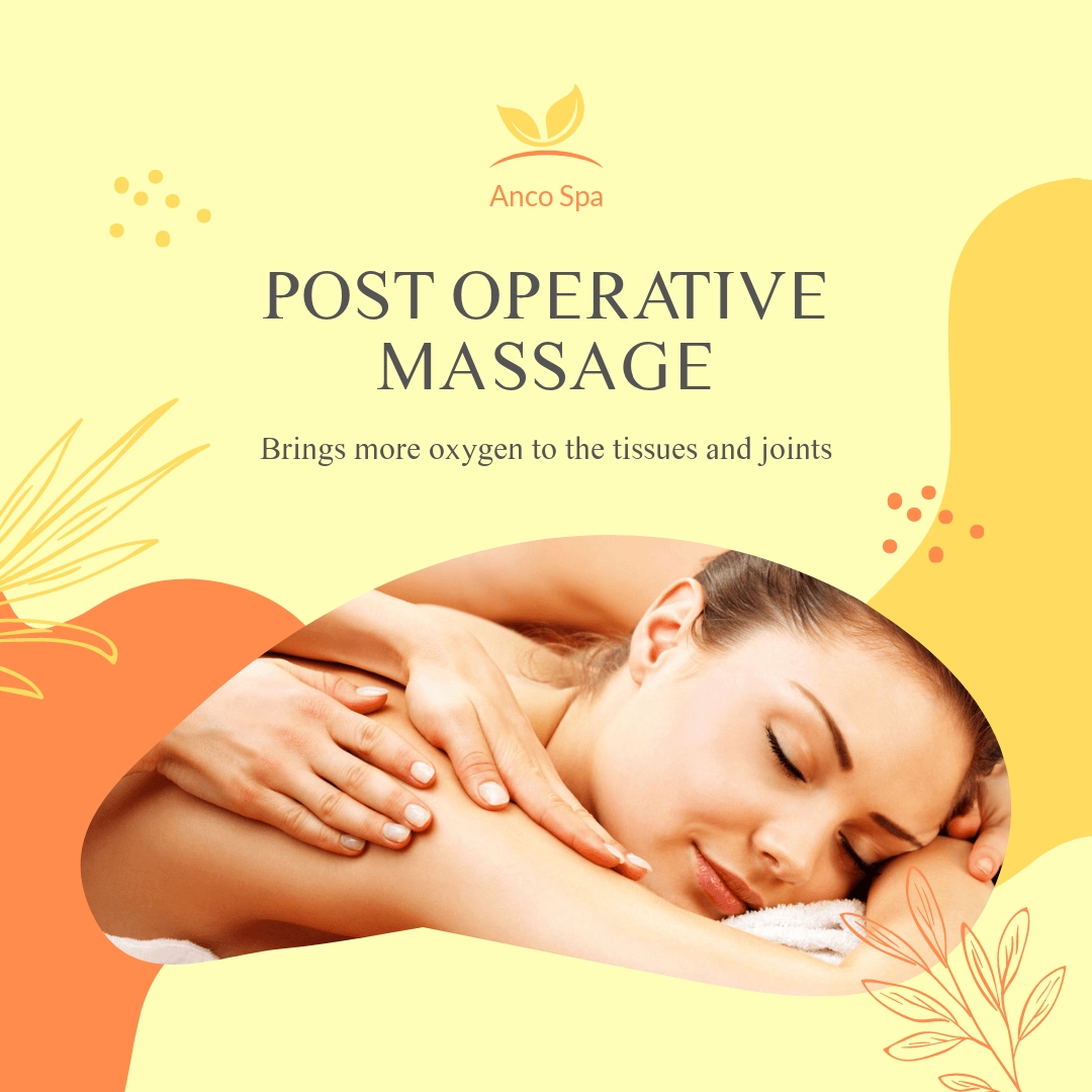 Post Operative Massage Therapy Post, Facebook, Instagram