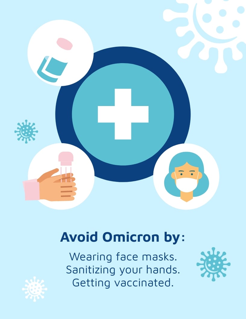 Omicron Variant Prevention Flyer Template