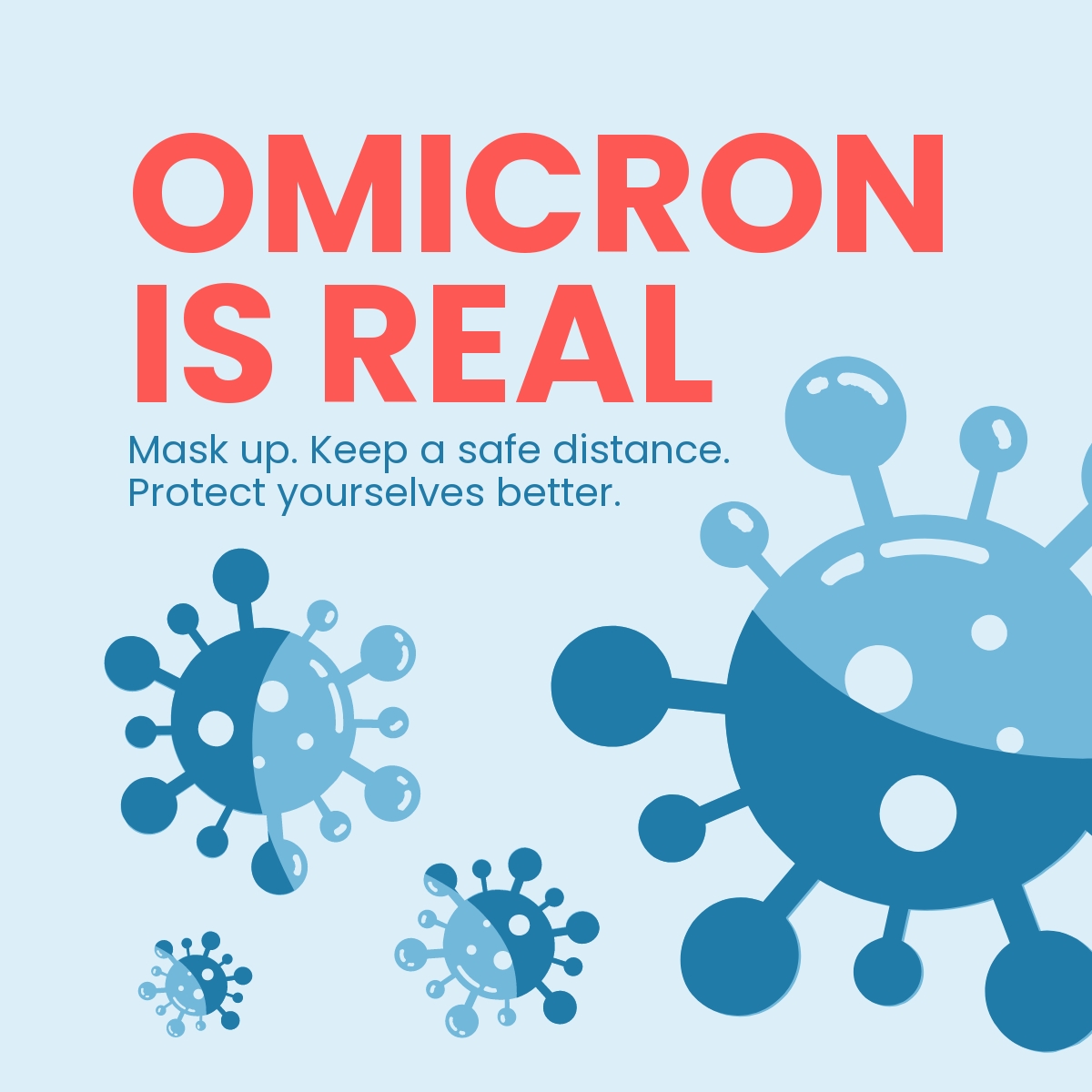 Omicron Awareness Linkedin Post Template