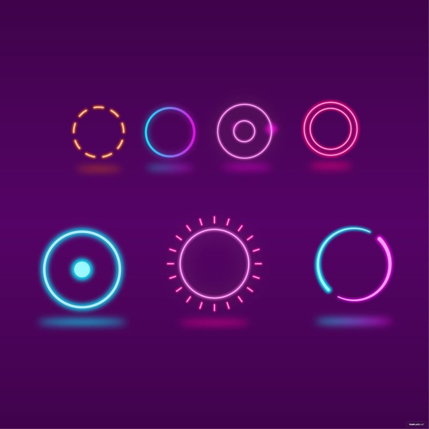 Neon Circle Vector in Illustrator, EPS, SVG, JPG, PNG