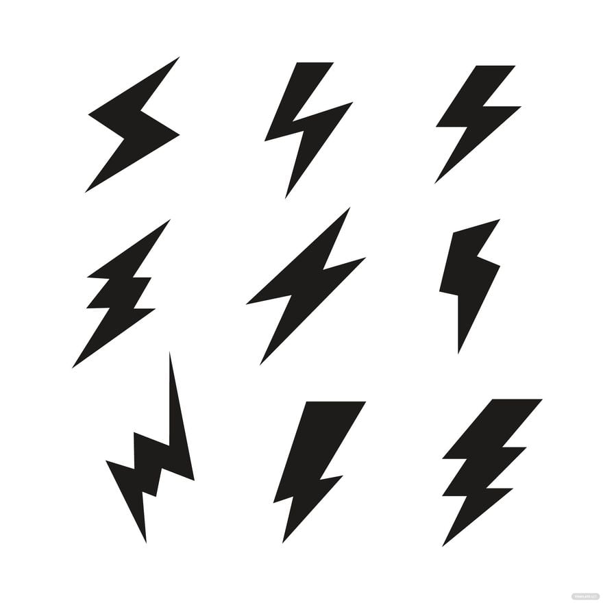 Lightning Icon Vector in Illustrator, EPS, SVG, JPG, PNG
