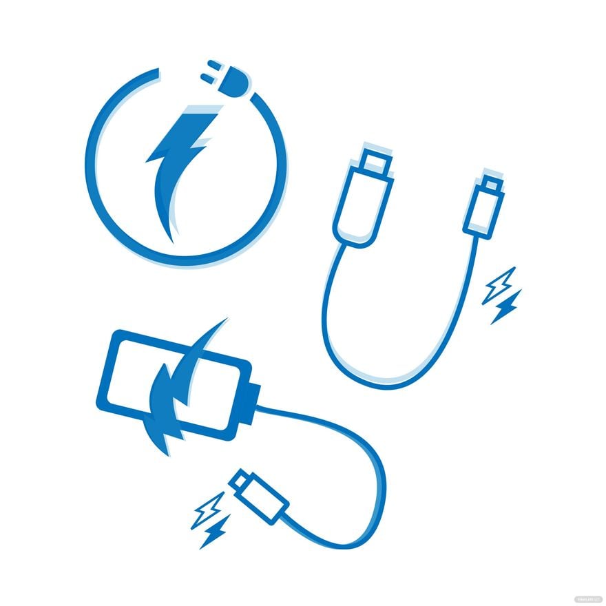 Lightning Cable Vector in Illustrator, EPS, SVG, JPG, PNG