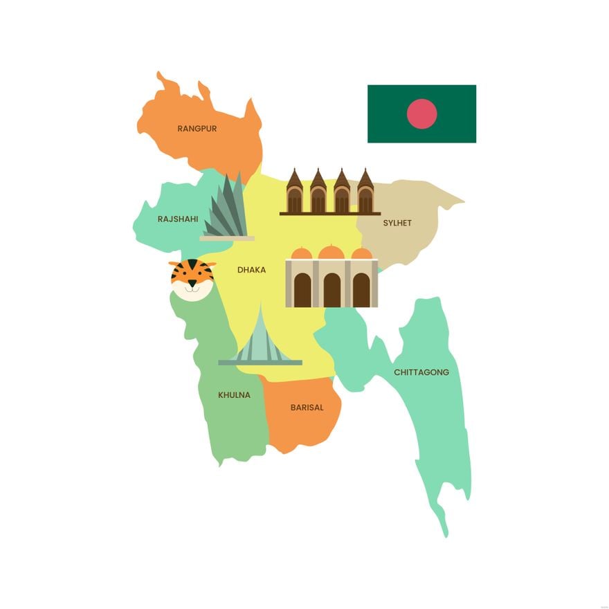 Bangladesh Map Illustration