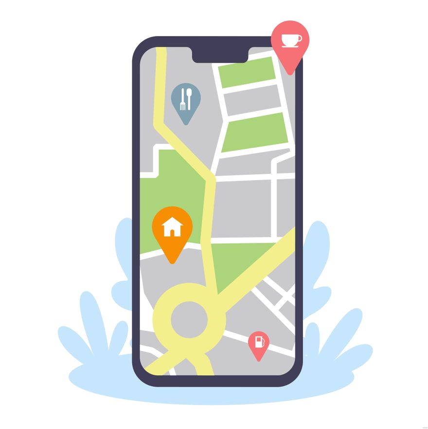 Google Map Illustration in Illustrator, EPS, SVG, JPG, PNG