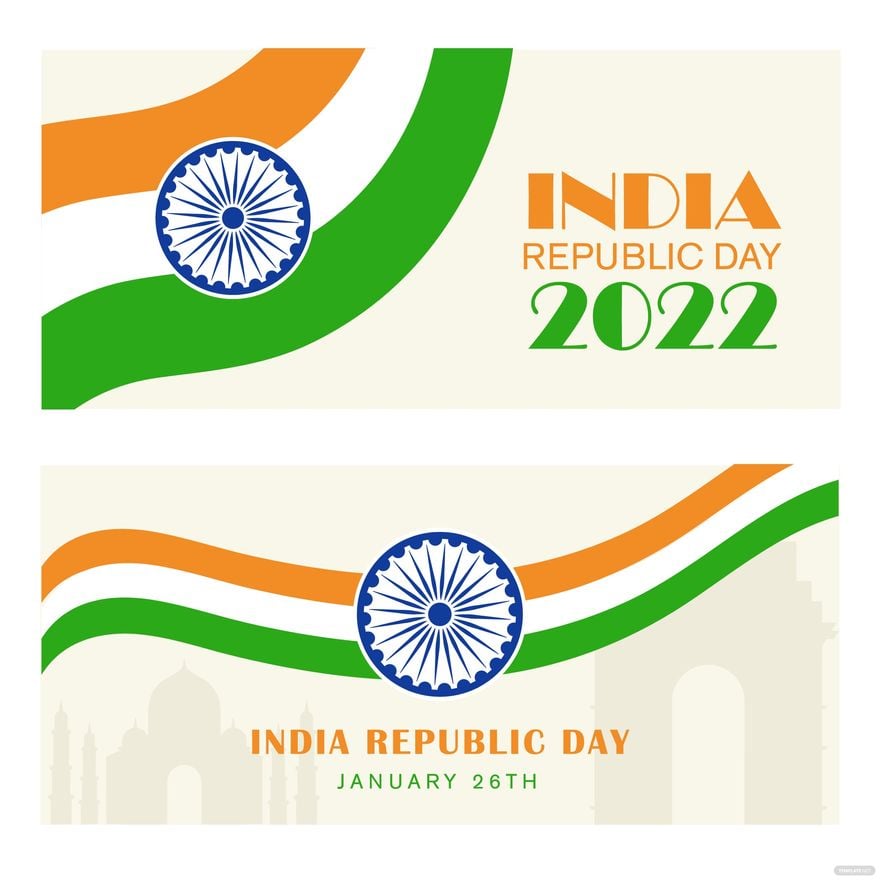 Free Happy Republic Day Banner Vector in Illustrator, EPS, SVG, JPG, PNG