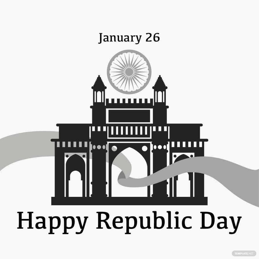 Free Black and White Republic Day Vector