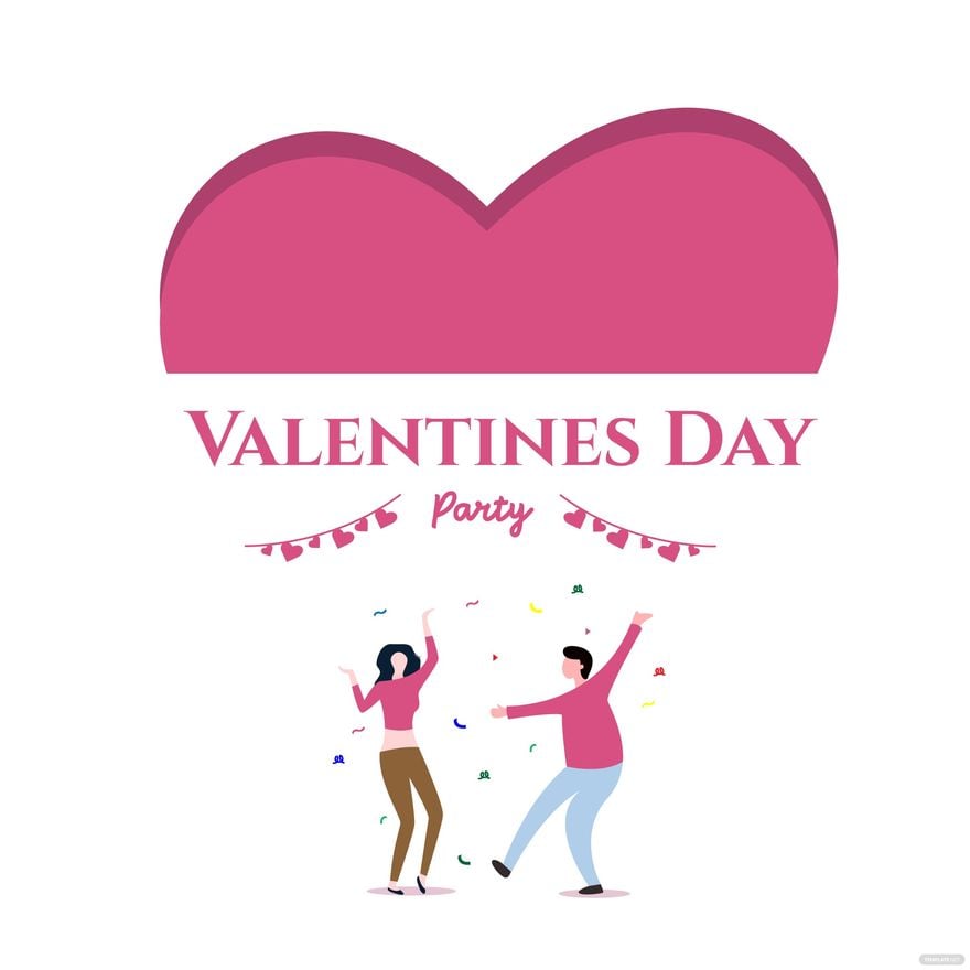 Valentines Day Party Vector in Illustrator, EPS, SVG, JPG, PNG