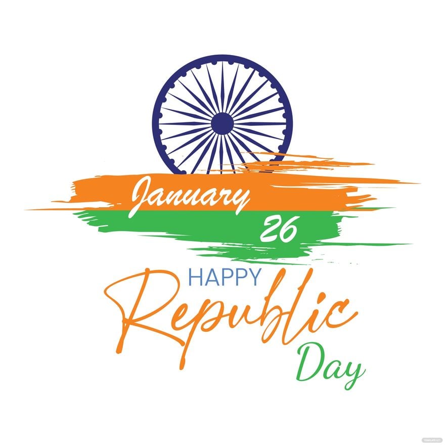 Free Indian Republic Day Text Vector