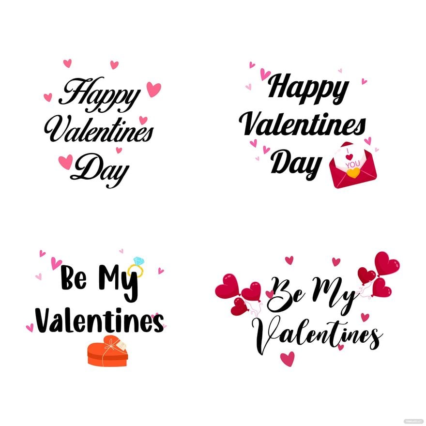 Happy Valentines Text Vector Art PNG, Happy Valentines Day Text