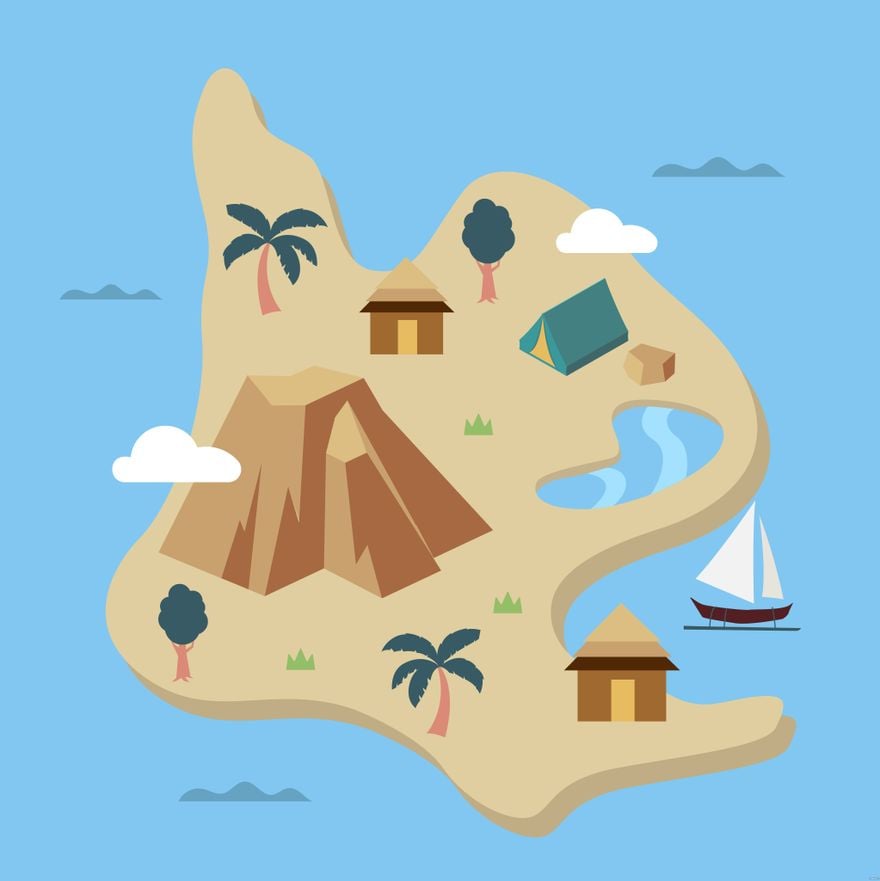 Free Island Map Illustration
