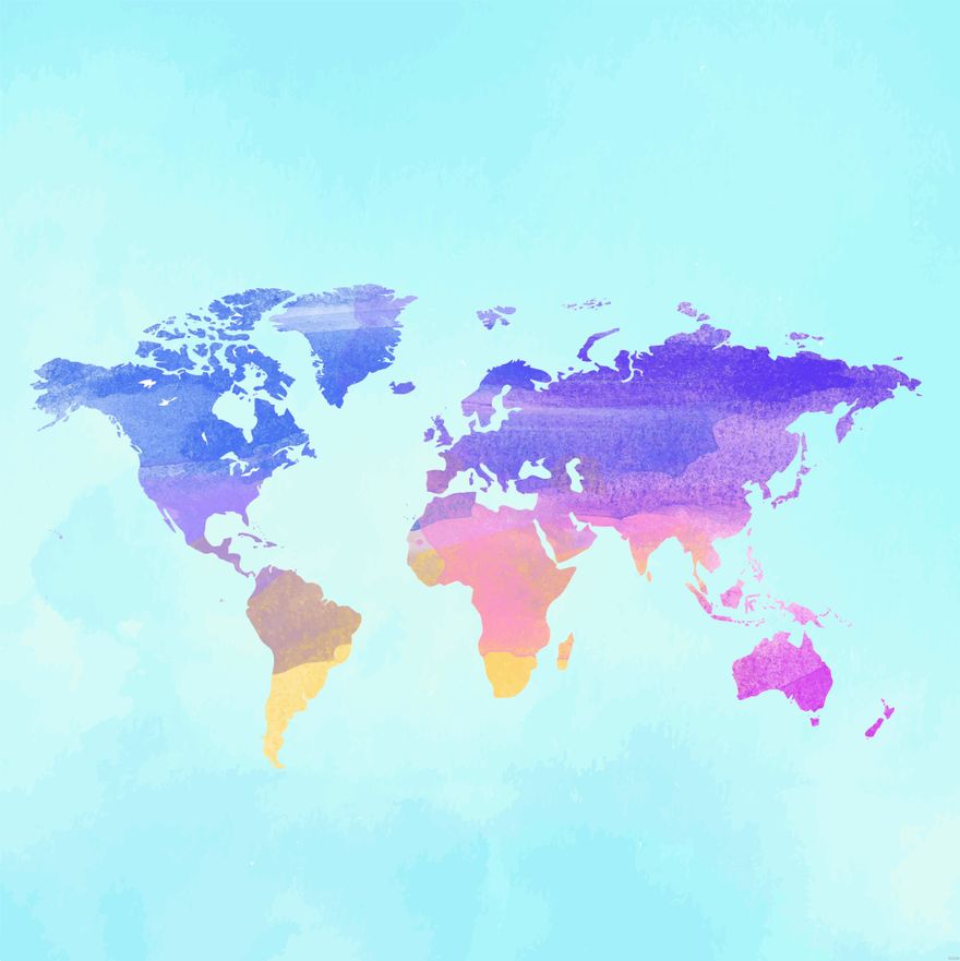 Free Watercolor Map Illustration