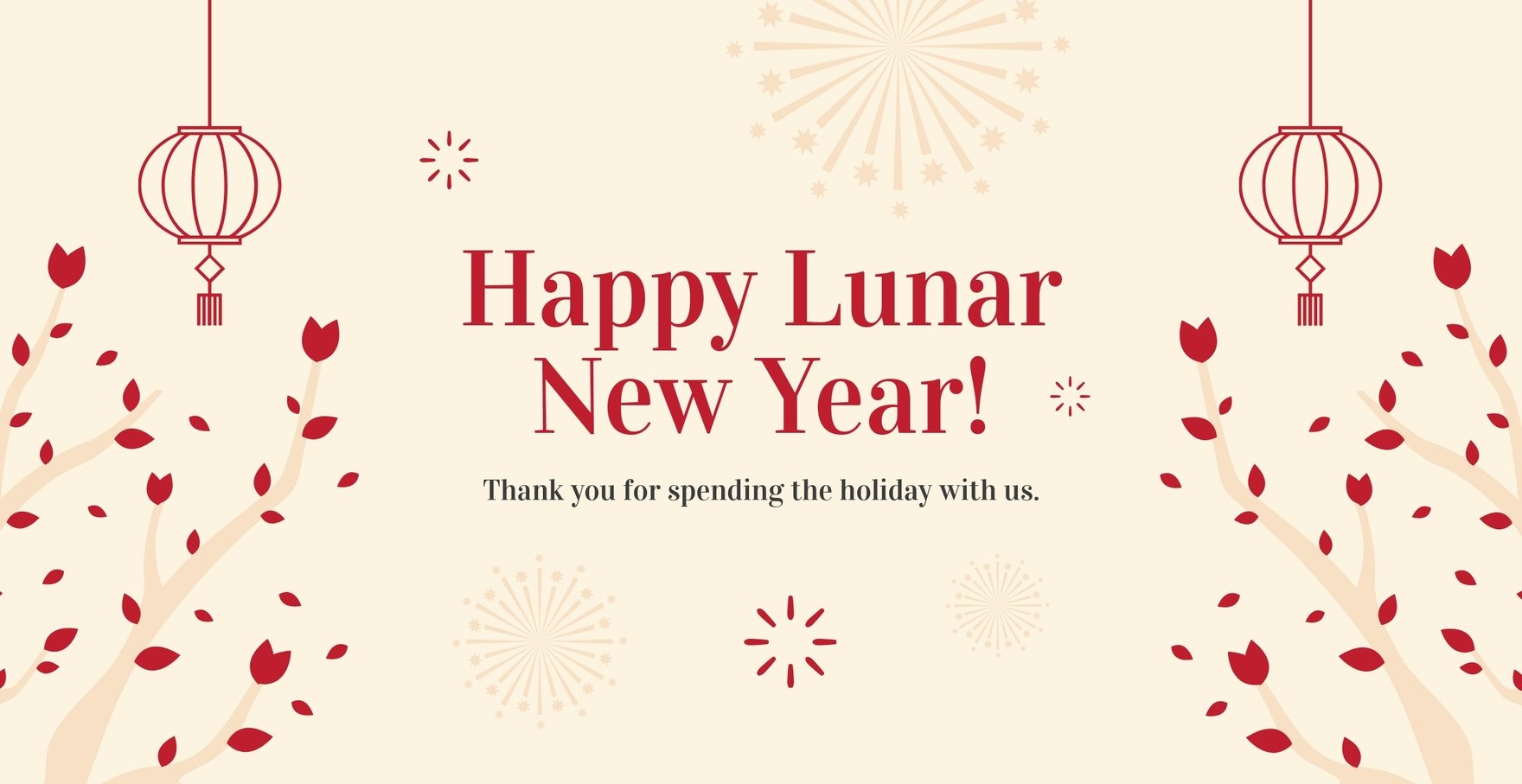 Happy Lunar New Year Thank You Card