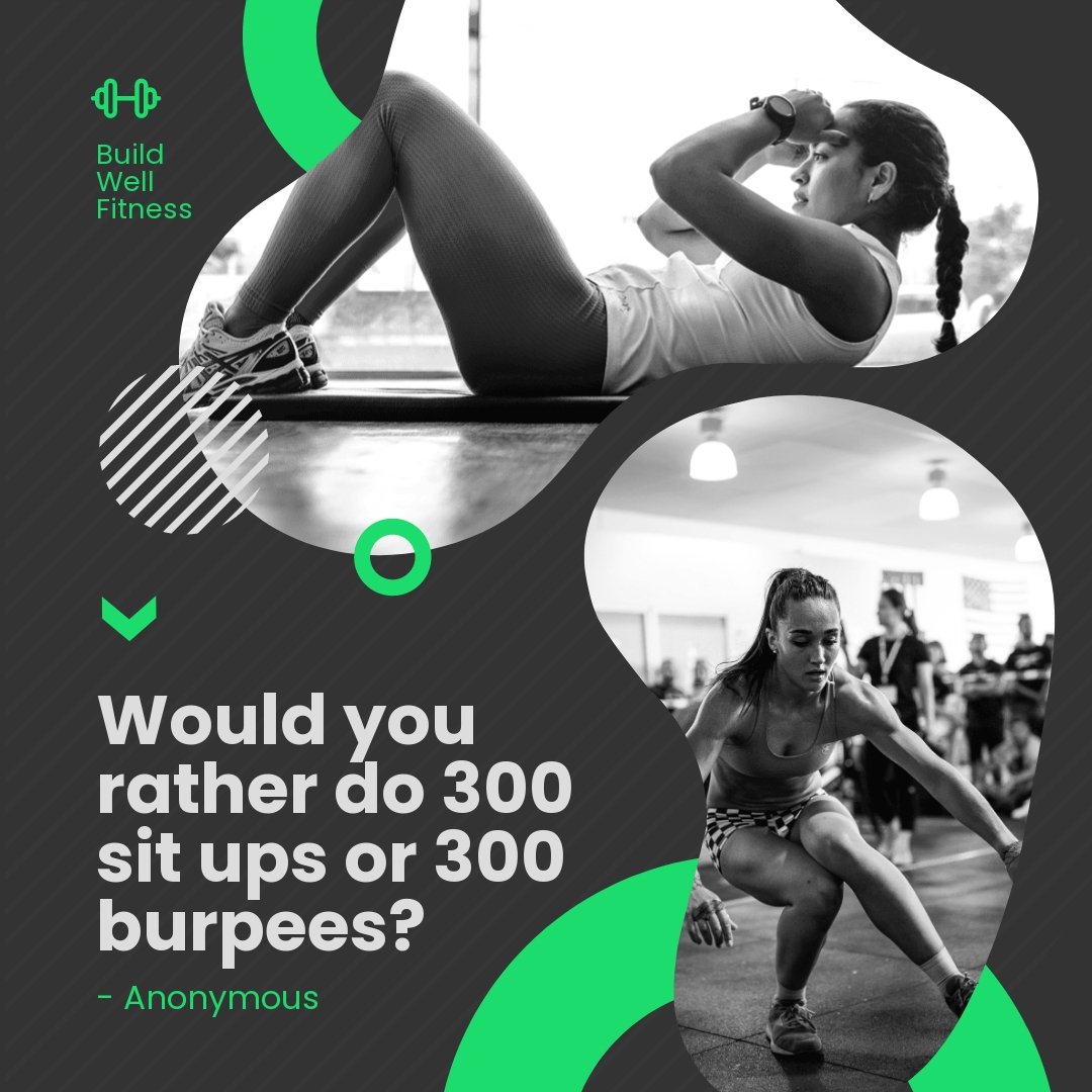 Would You Rather Fitness Question Post, Instagram, Facebook Template