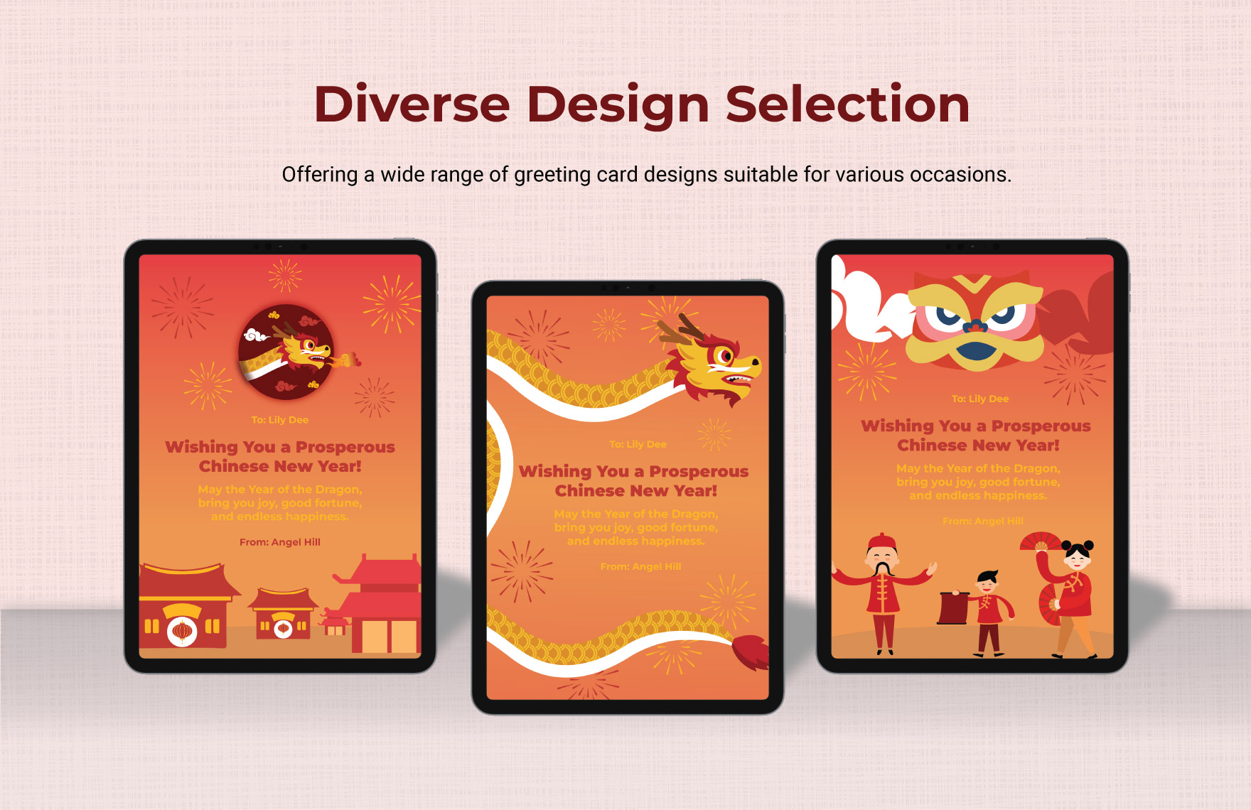 Chinese New Year Greeting Card Template
