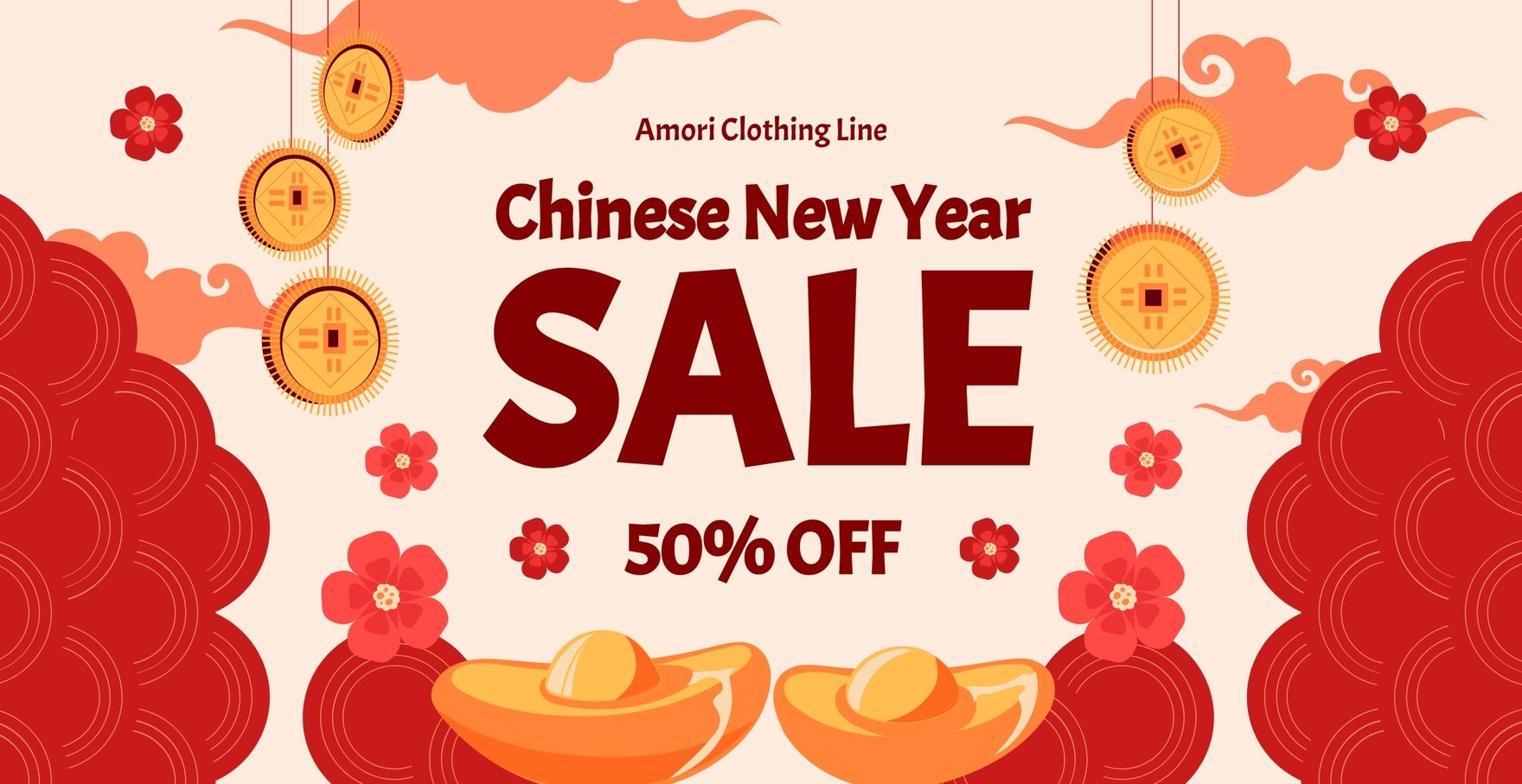 Chinese New Year Sale Card Template