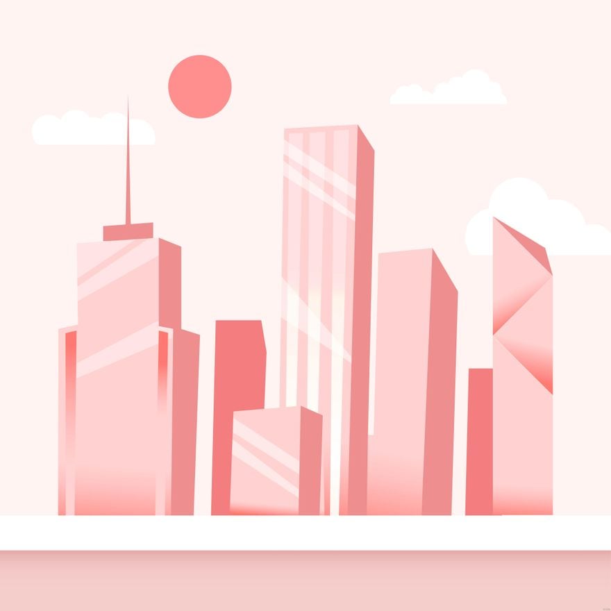 Free Downtown City Buildings Illustration