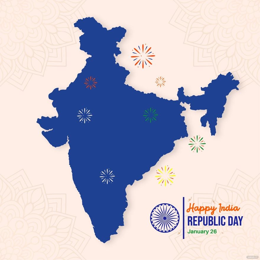 Republic Day With Map Vector in Illustrator, EPS, SVG, JPG, PNG