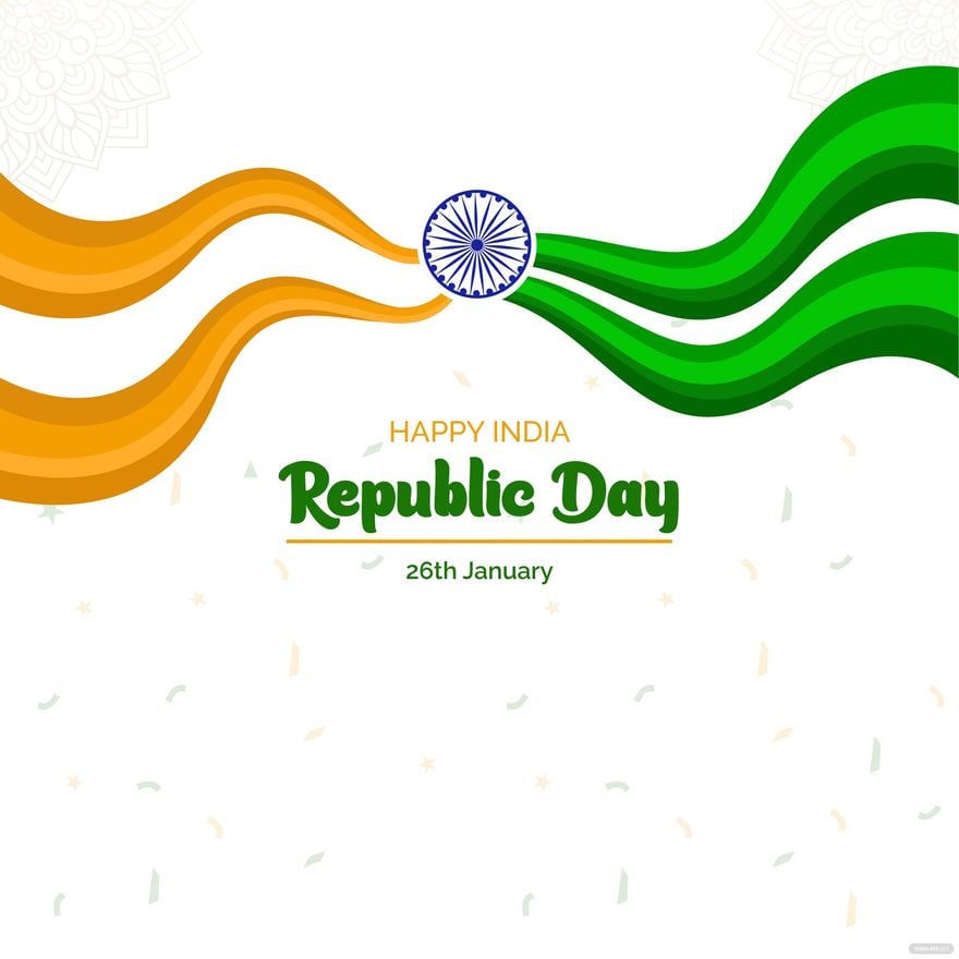 Free Wavy India Republic Day Vector in Illustrator, EPS, SVG, JPG, PNG