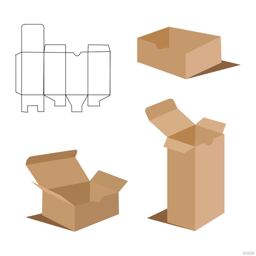 Box Packaging Vector in Illustrator, EPS, SVG, JPG, PNG