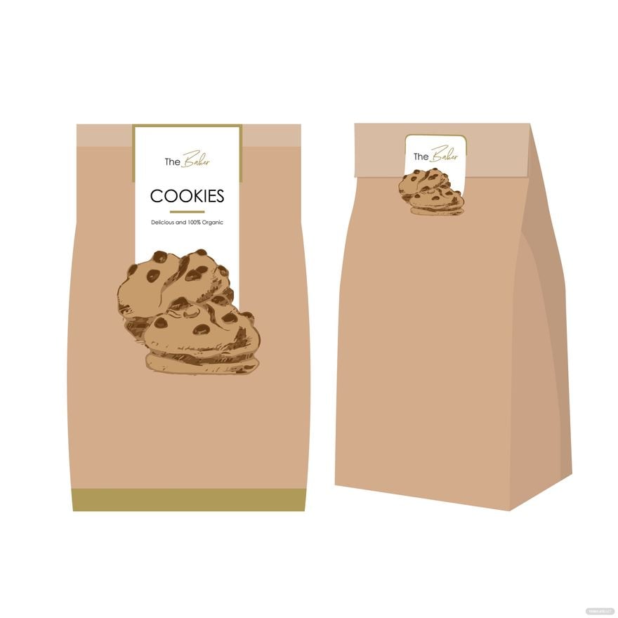 Cookies Packaging Vector in Illustrator, EPS, SVG, JPG, PNG
